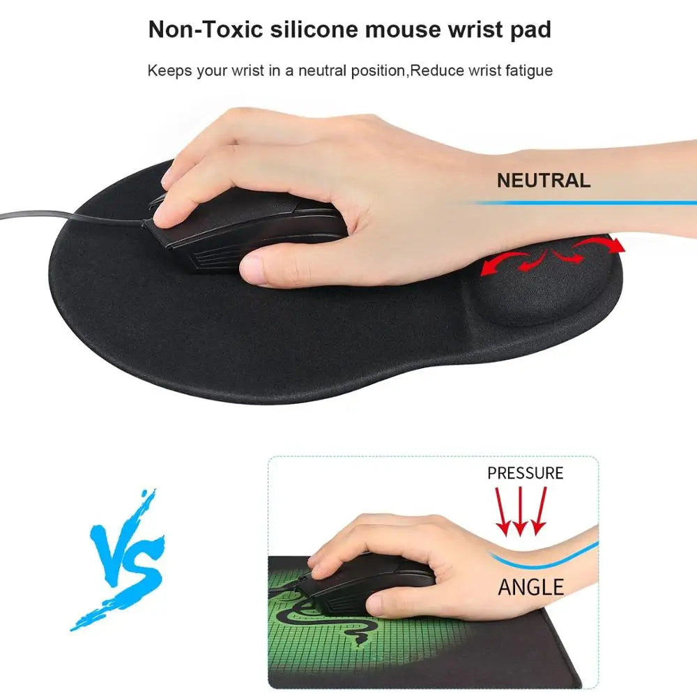 Tapis de souris ergonomique avec repose-poignet pour ordinateur de bureau et portable