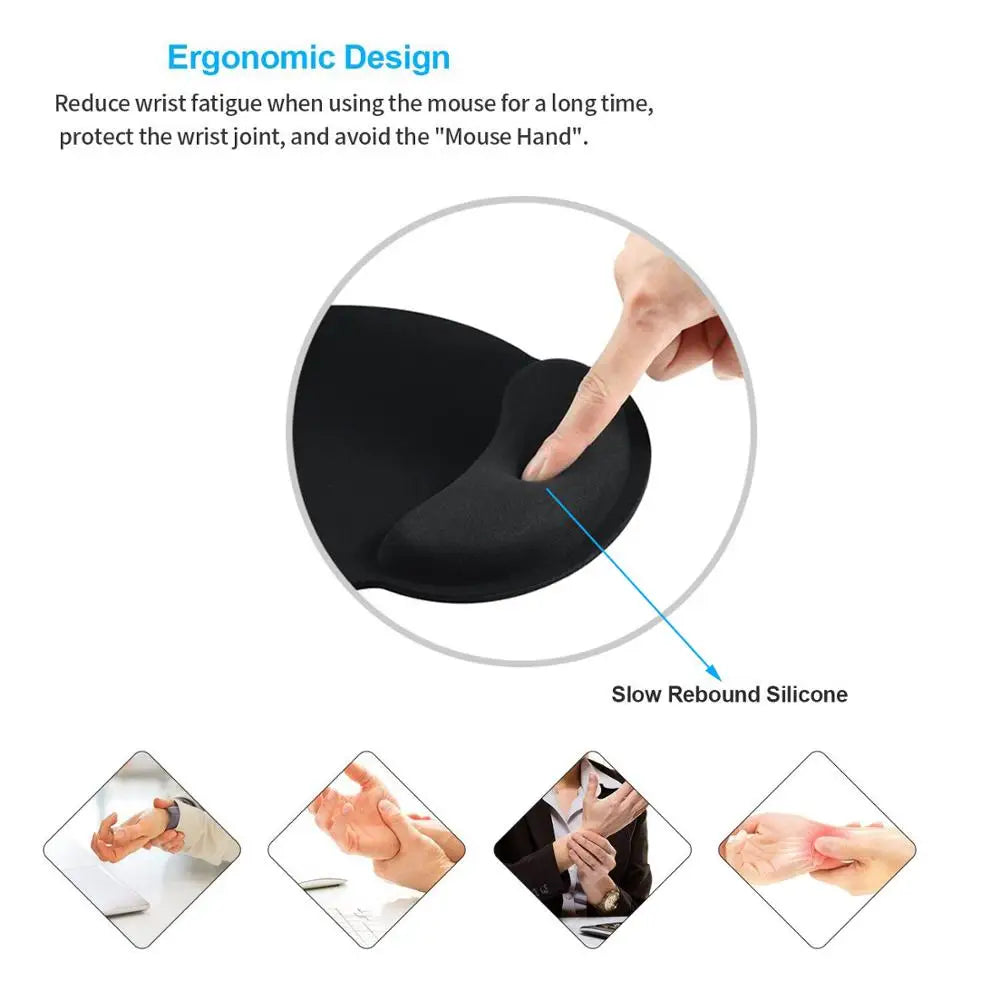 Tapis de souris ergonomique avec repose-poignet pour ordinateur de bureau et portable