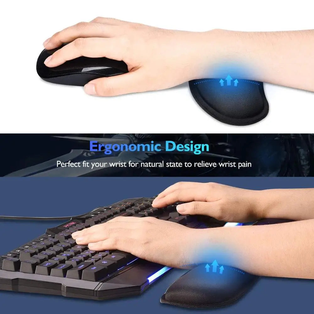 Tapis de souris ergonomique avec repose-poignet pour ordinateur de bureau et portable