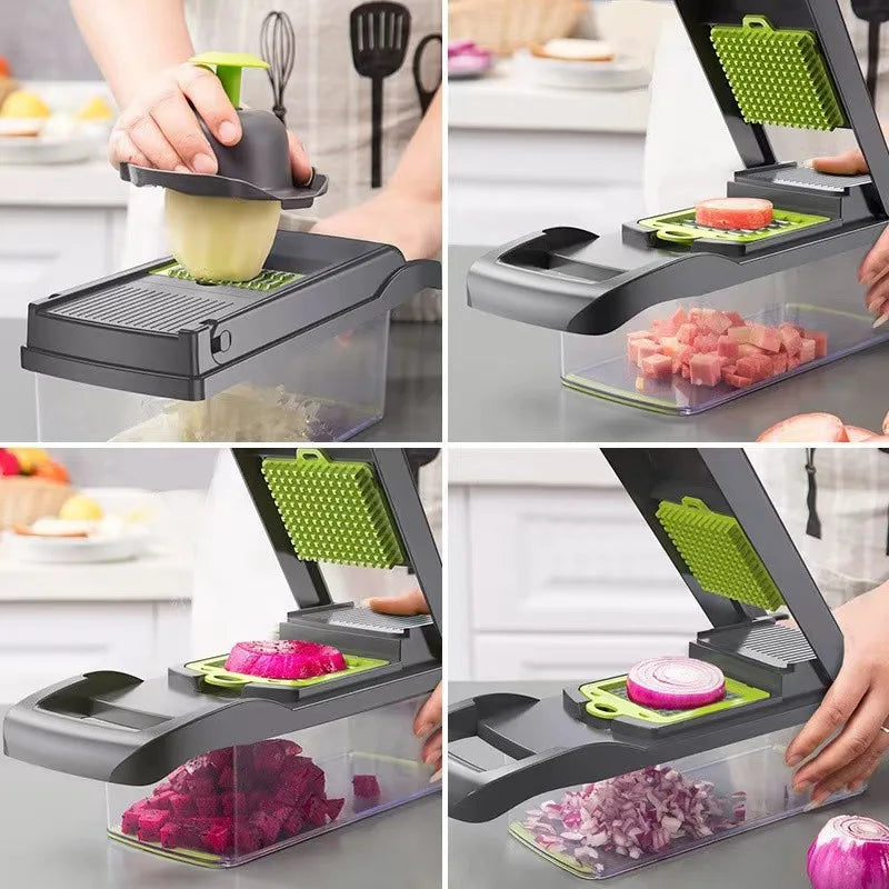 14/16pcs Coupe-légumes et fruits multifonctionnel