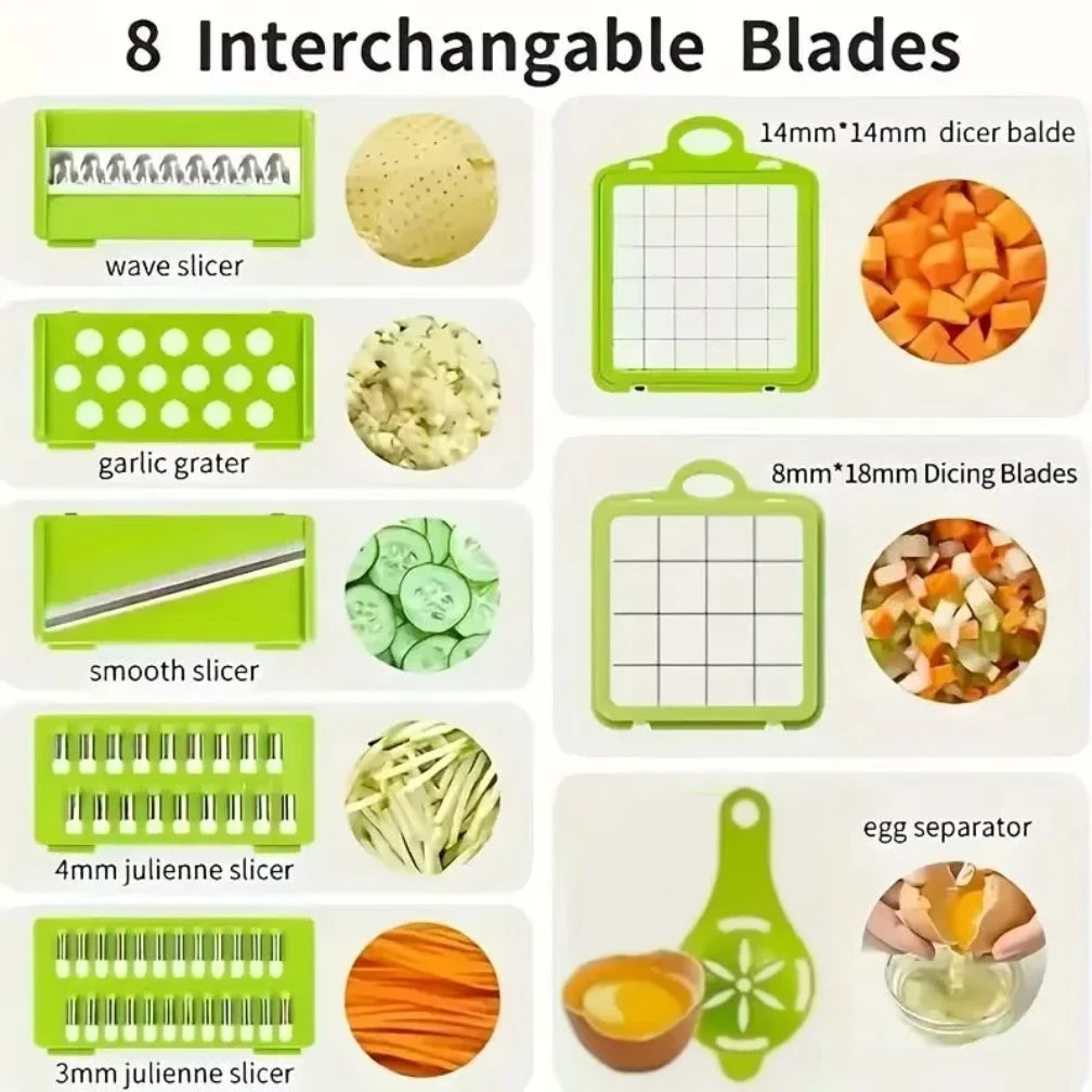 14/16pcs Coupe-légumes et fruits multifonctionnel