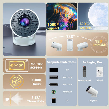 Home Cinema Outdoor Projetor RY008 PRO 4K