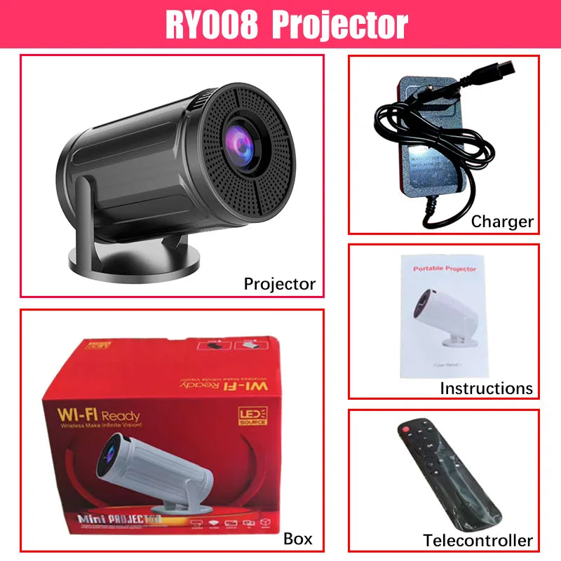 Home Cinema Outdoor Projetor RY008 PRO 4K