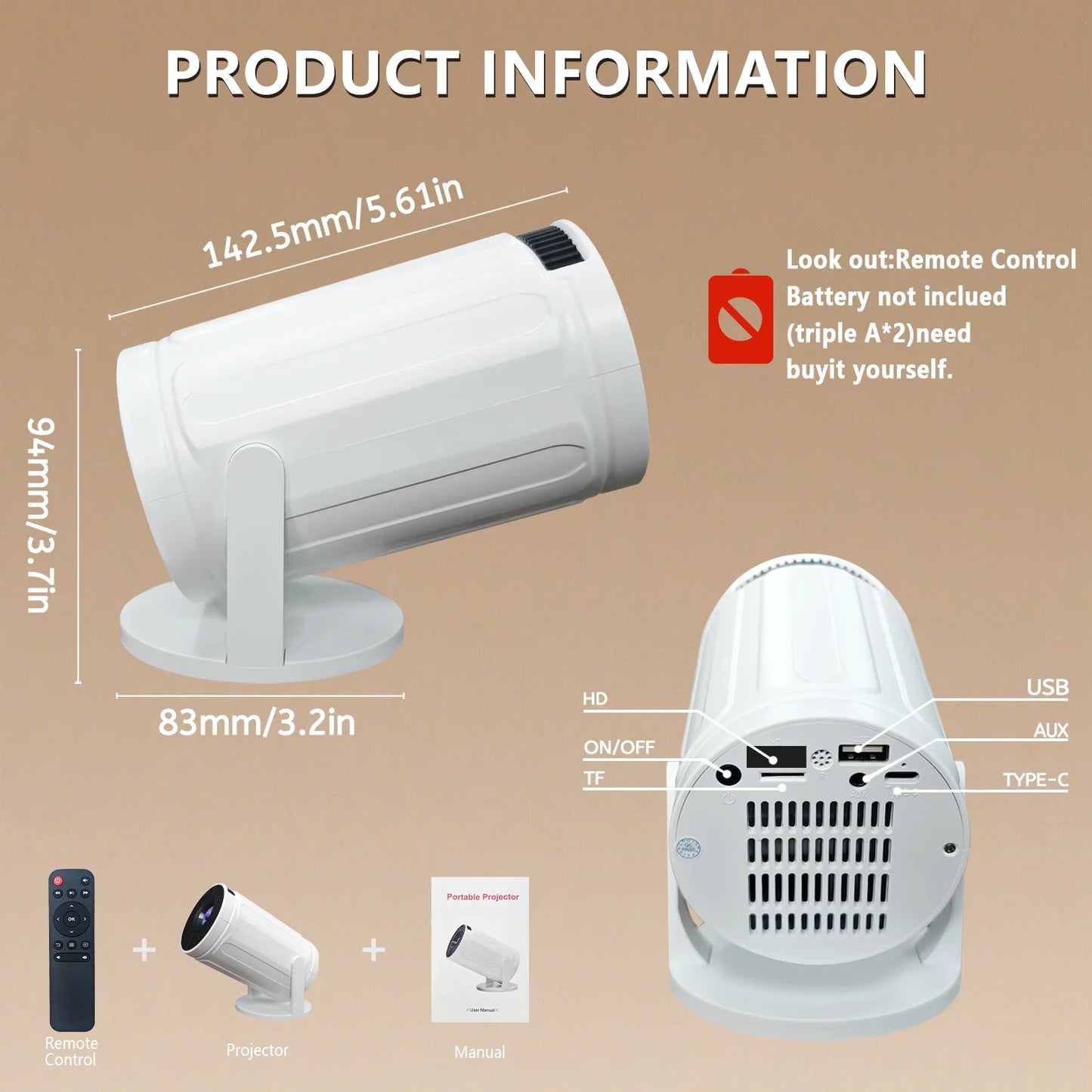 Home Cinema Outdoor Projetor RY008 PRO 4K